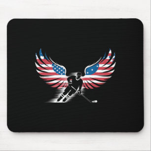 Amerikanischer Flaggen-Hockey Mousepad
