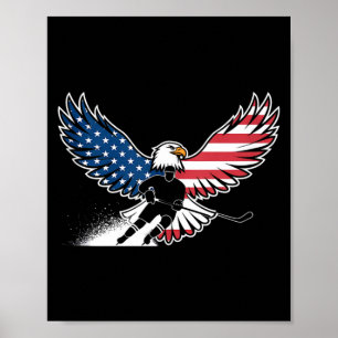 Amerikanischer Flaggen-Hockey Poster