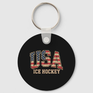Amerikanischer Flaggen-Hockey Schlüsselanhänger