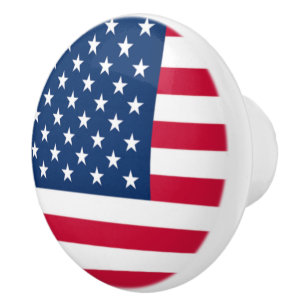 Amerikanischer Flaggen-Keramikknopf Keramikknauf