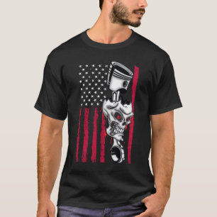 Amerikanischer Flaggen-Kolben-Muscle-Car 5 T-Shirt