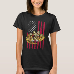 Amerikanischer Flaggen-Kolben-Muskelwagen 4 T-Shirt