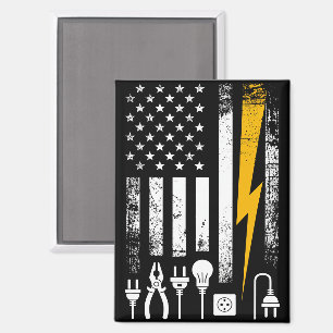 Amerikanischer Flaggen-Leitungsmonteur-Elektriker- Magnet
