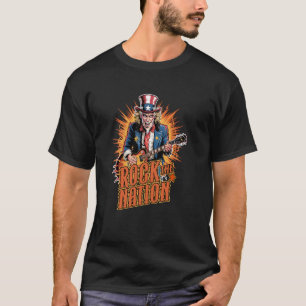 Amerikanischer Flaggen-Rocker Onkel Sam 4. Juli T-Shirt