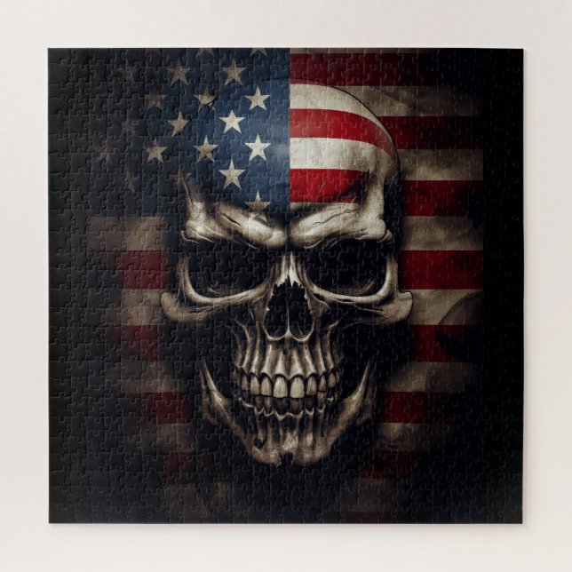 Amerikanischer Flaggen-Schädel  (Vertikal)