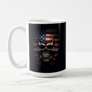 Amerikanischer Flaggen-Schädel Kaffeetasse