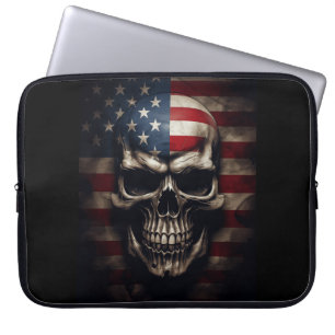 Amerikanischer Flaggen-Schädel Laptopschutzhülle