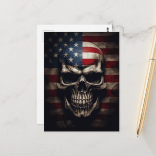 Amerikanischer Flaggen-Schädel Postkarte