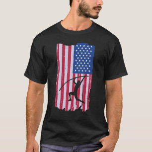 Amerikanischer Flaggen Stabhochsprung T-Shirt