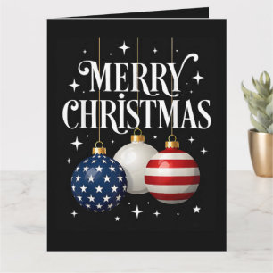 Amerikanischer Flaggen-Weihnachtsbaum Karte