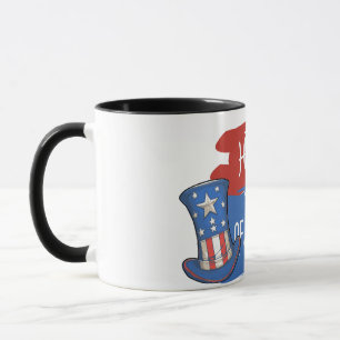 Amerikanischer Flaggen-Zylinderhut mit Pinselstric Tasse