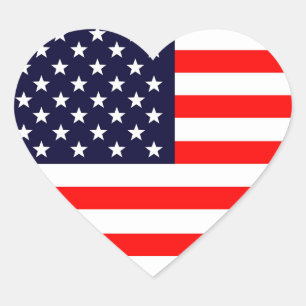 Amerikanischer Flaggenaufkleber Herz-Aufkleber