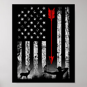 Amerikanischer Flaggenbow Jagd auf Patriotisches D Poster