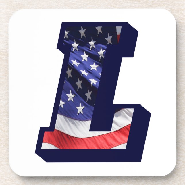 Amerikanischer Flaggenbrief "L" Untersetzer (Vorderseite)