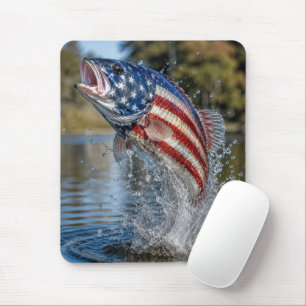 Amerikanischer Flaggenfisch springt aus dem Wasser Mousepad