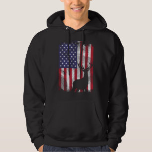 Amerikanischer Flaggenhirsch Elchjagd USA Patrioti Hoodie