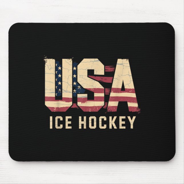 Amerikanischer Flaggenhockey Mousepad (Vorne)
