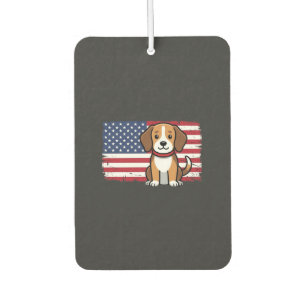 Amerikanischer Flaggenhund Patriotischer Vektor Autolufterfrischer