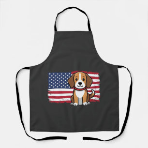 Amerikanischer Flaggenhund Patriotischer Vektor Schürze