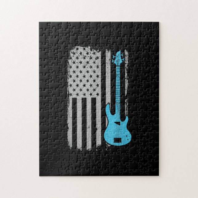 Amerikanischer Flaggenmusiker des Gitarrenspielers (Vertikal)