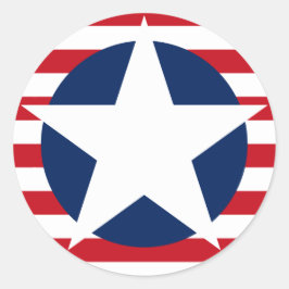 Amerikanischer Flaggenstern und Streifen patrootis Runder Aufkleber
