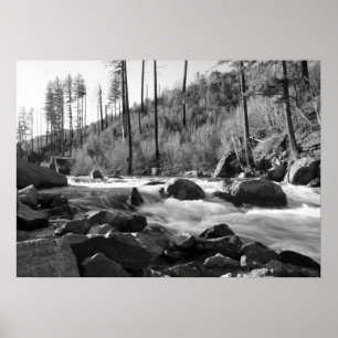 "Amerikanischer Fluss", Schwarzes u. Weiß Poster