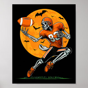 Amerikanischer Football Skelett Jungen Halloween F Poster