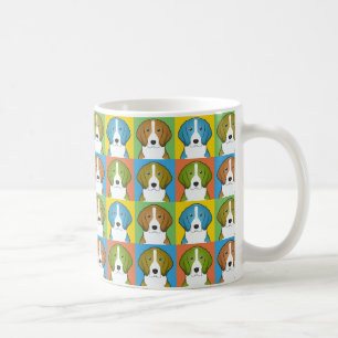 Amerikanischer Foxhound-HundeCartoon Pop-Kunst Kaffeetasse