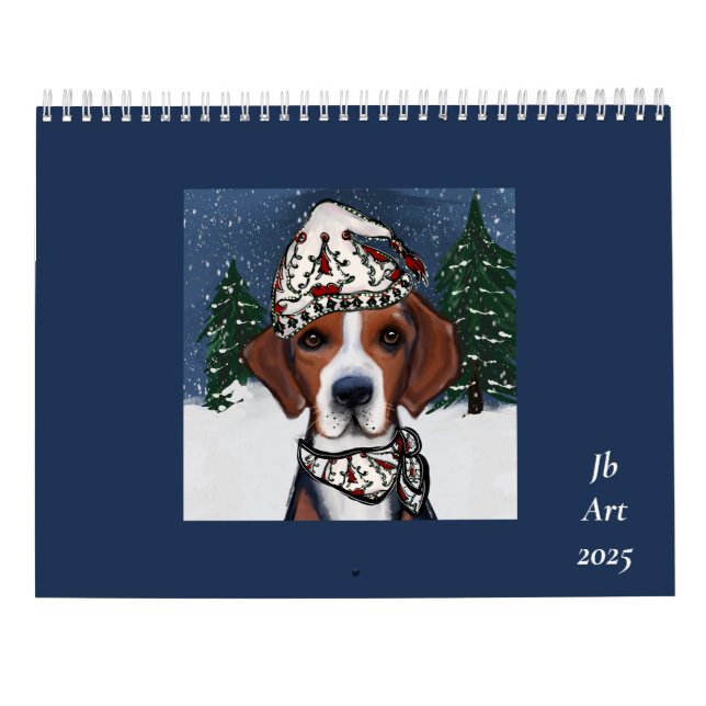Amerikanischer Foxhound  Kalender (Rückseite)