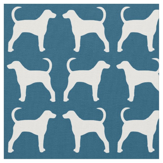 Amerikanischer Foxhound-Silhouette-Muster Stoff (Nahaufnahme)