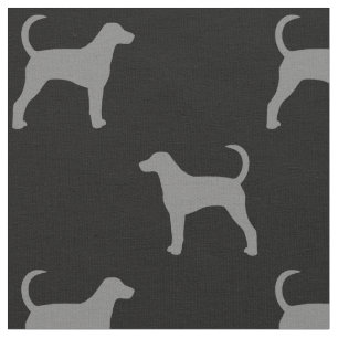 Amerikanischer Foxhound-Silhouette-Muster Stoff