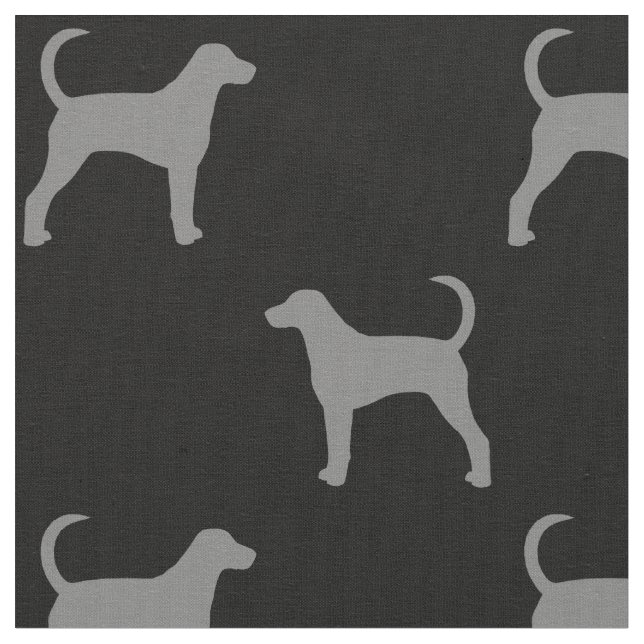 Amerikanischer Foxhound-Silhouette-Muster Stoff (Nahaufnahme)