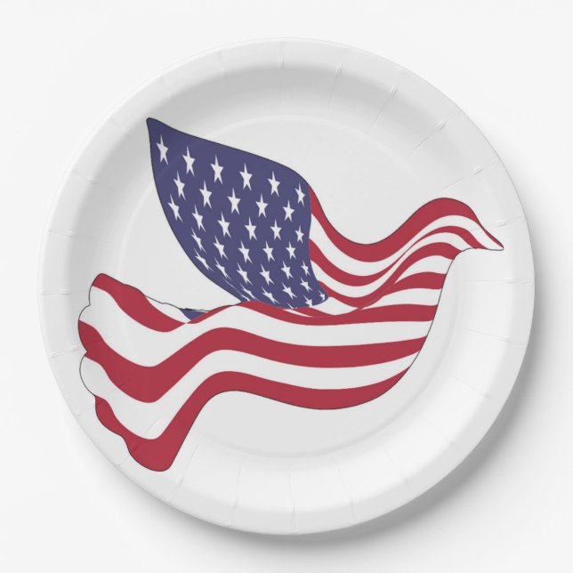 AMERIKANISCHER FRIEDENSABSCHLUSS PAPPTELLER (Vorderseite)