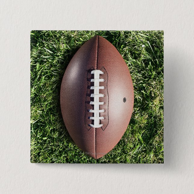 Amerikanischer Fußball auf Gras Button (Vorderseite)