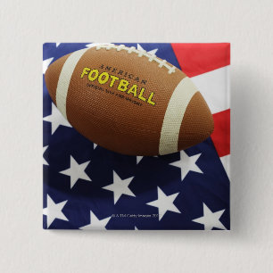Amerikanischer Fußball mit der US-Flagge Button