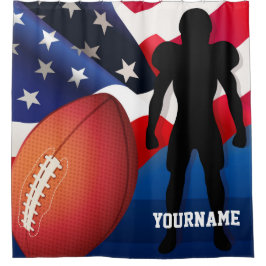 Amerikanischer Fußball-Spieler-Silhouette mit Duschvorhang