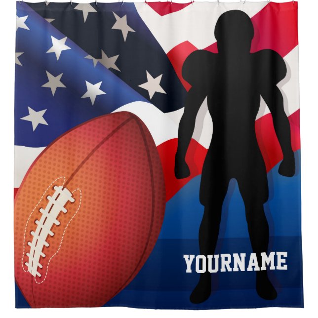 Amerikanischer Fußball-Spieler-Silhouette mit Duschvorhang (Vorderseite)