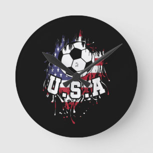 Amerikanischer Fußball USA Runde Wanduhr