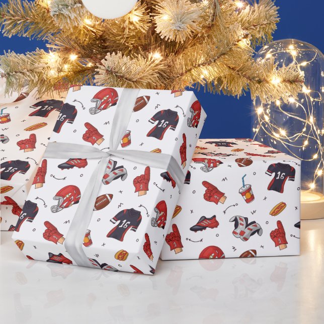 Amerikanischer Fußballsportliebhaber Geschenkpapier (Feiertage)