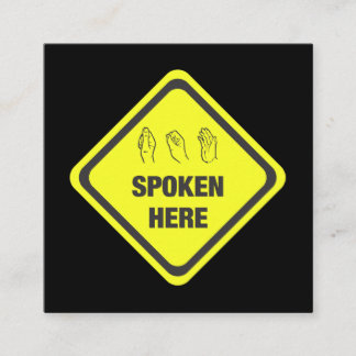Amerikanischer Gebärdensprache-Interpret Quadratische Visitenkarte