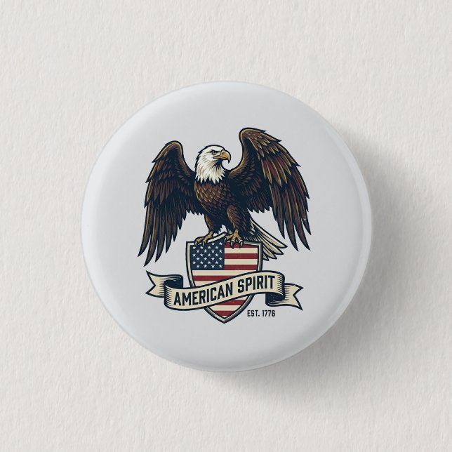 Amerikanischer Geist Weißkopfseeadler Button (Vorderseite)