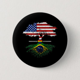 Amerikanischer gewachsener Brasilianer wurzelt Button