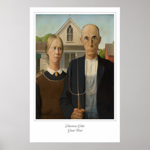Amerikanischer Gothic-Kunstprint Klassischer US-Mi Poster