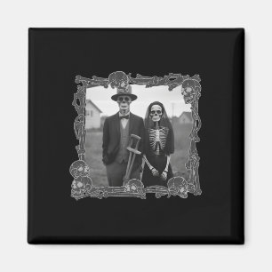 Amerikanischer Gothic-Skelett-Halloween-Kostüm Magnet