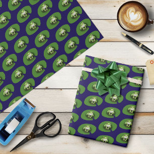 Amerikanischer Grüner Laubfrosch Seerosenblatt Geschenkpapier