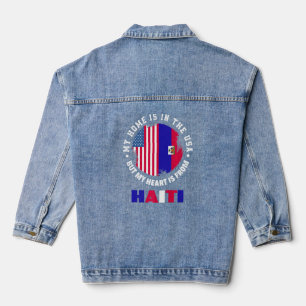 Amerikanischer Haitianischer Kulturerbe Patriot He Jeansjacke