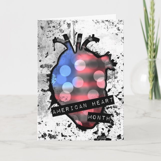 amerikanischer Herzmonat Feiertagskarte (Vorderseite)