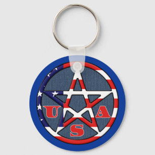 Amerikanischer Hexe Witchy USA Schlüsselanhänger