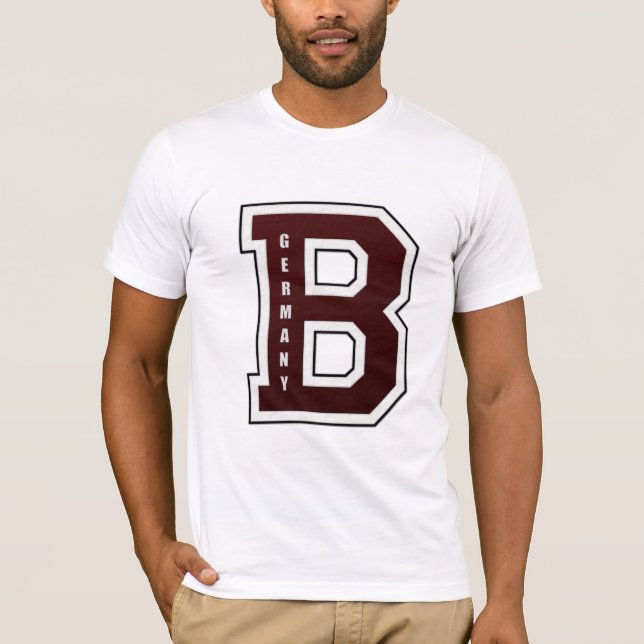 Amerikanischer Highschool Berlins Uni-Buchstabe T-Shirt (Vorderseite)