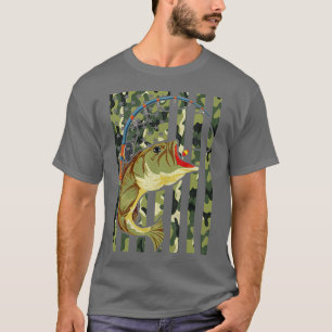 Amerikanischer Hobby-Angler-Fisch-Tarn-US-Flagge F T-Shirt